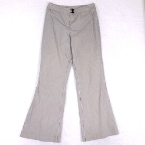 Kenar Women's Pants Size 10 Black White Stripe Wide Leg Flare High Waist Vintage